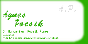 agnes pocsik business card