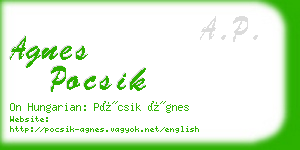 agnes pocsik business card